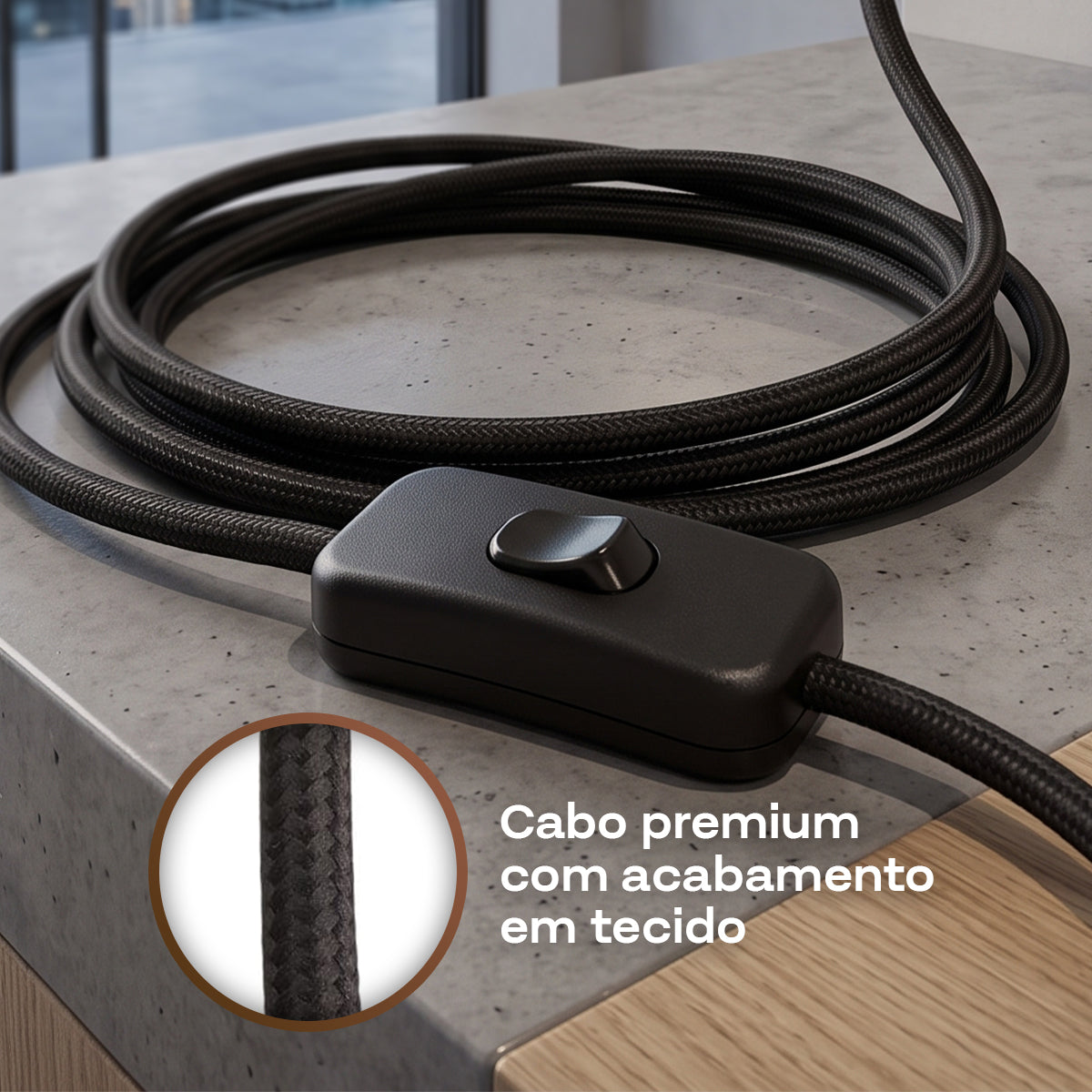 Cabo premium da luminária