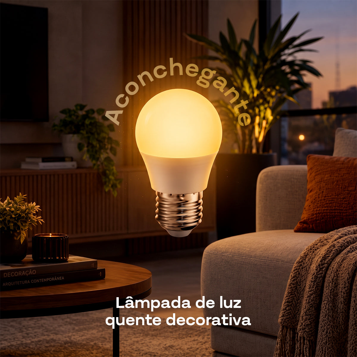 Luminária com luz quente